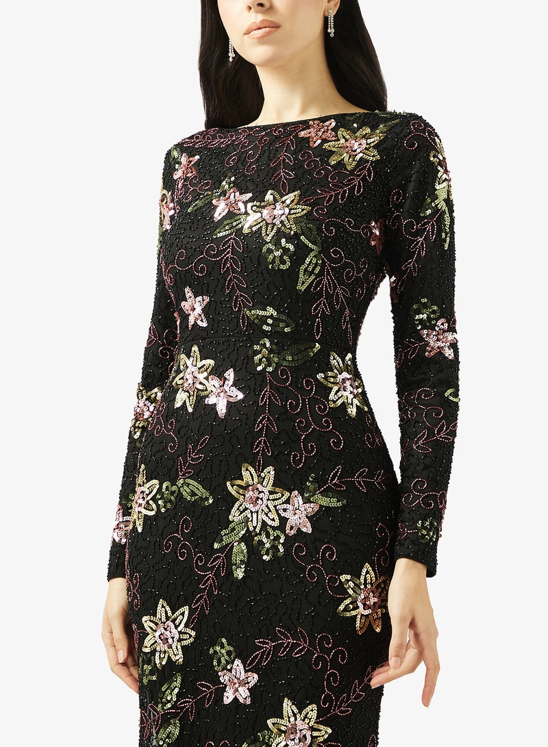 MARYISA Floral Print Boat Neck Maxi Dress - Image 3